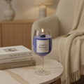 AMBER Blueberry – Handcrafted Wine Glass Candle