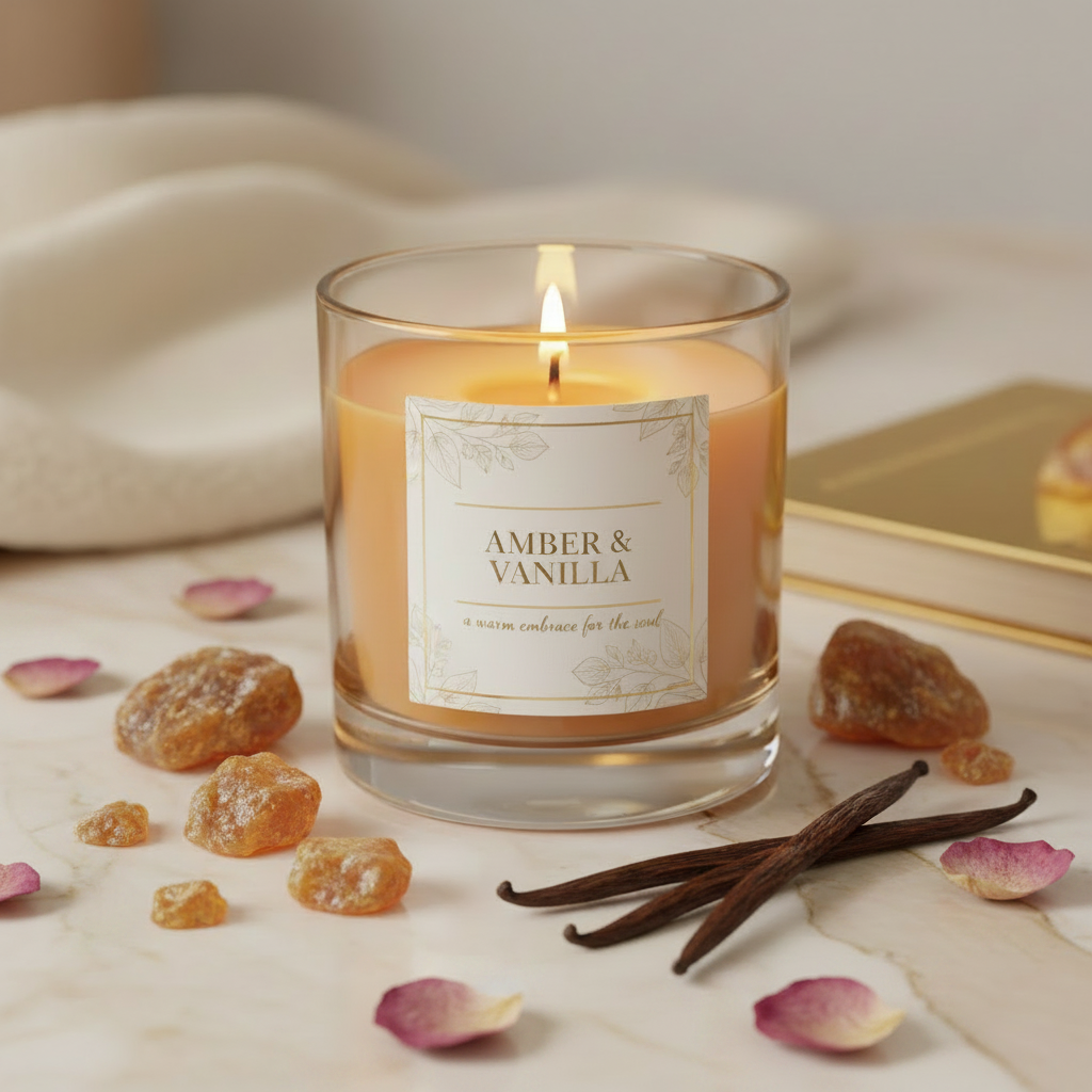 Amber & Vanilla Soy Candle